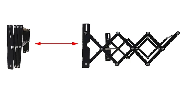 Elaxi_Powder_Coated_Steel_Foldable_Wall_Mount_Cloth_Drying_Stand_(2.5Ft,_12_X_30,_Black_&_Silver)(Powder_Coated_Steel)