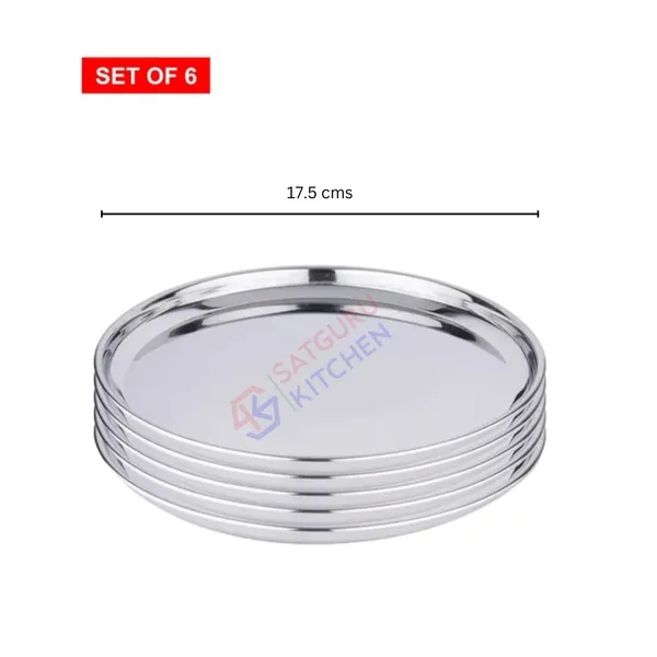 Neelam_Buffet_Plate_|_Thali_Set_of_6,_Dia_-_17.5_cm,_Silver,_Stainless_Steel_22G