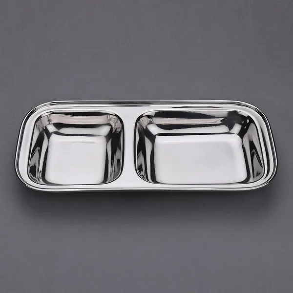 Heavy_Duty_Stainless_Steel_Rectangle_Small_Dinner_Plate_with_2_Sections_Divided_Mess_Trays_for_Kids_Lunch,_Camping,_Events_&_Every_Day_Use_Partition_Plate_Kitchenware_(Set_of_6)