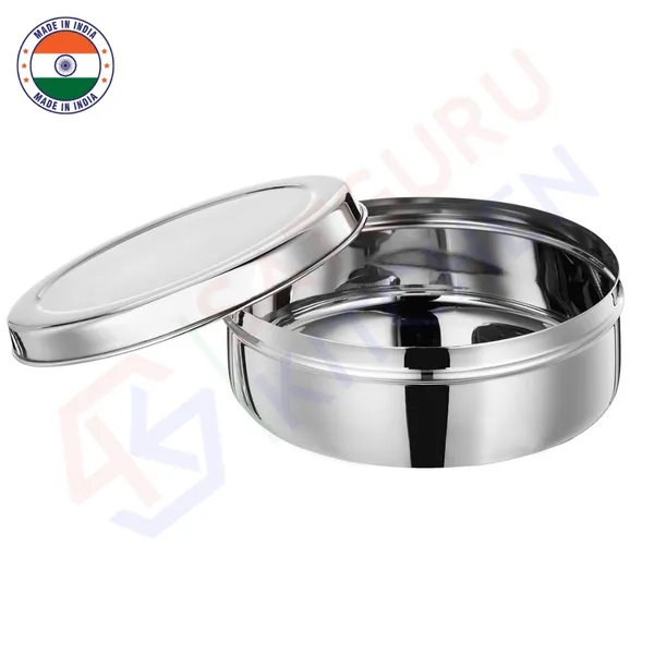 Puri_Dabba_|_Roti_Dabba_|_Chapati_Dabba_|_Flat_Canisters_Set_of_3,_Size_No.10_Dia-16cm;_No.11_Dia-17.5_cm;_No.12_Dia-19.5cm,_Stainless_Steel,_Silver