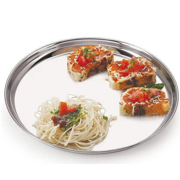 Neelam_N.P._Thali,_Plate,_Stainless_Steel_14_22G_31_cm,_Silver,_Set_of_6