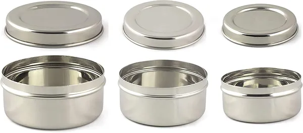 Puri_Dabba_|_Flat_Canisters_Set_of_3,_Size_No.6_Dia-9cm;_No.7_Dia-11_cm;_No.8_Dia-12.5cm,_Stainless_Steel,_Silver