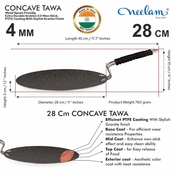 Non_Stick_Concave_Tawa,_4mm,__5_Layer_Safelon_Coat,_28_cms