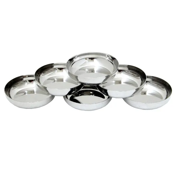 Apple_Plate_/_Halwa_Plate_/_Dessert_Bowl_/_Plate,_Set_of_6,_Stainless_Steel_(Available_in_4_sizes)