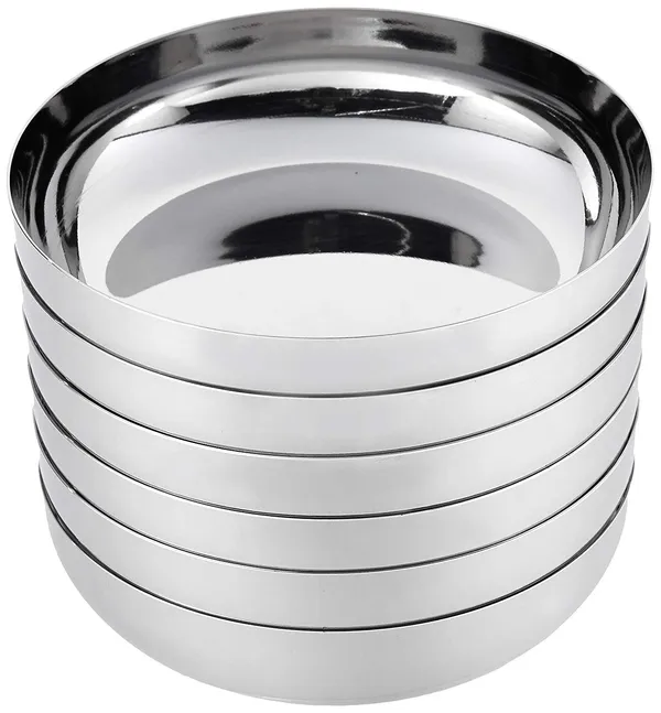Apple_Plate_/_Halwa_Plate_/_Dessert_Bowl_/_Plate,_Set_of_6,_Stainless_Steel_(Available_in_4_sizes)