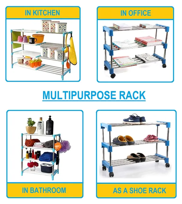 Multipurpose_Rack_|_Shoe_Rack_|_Multiutility_Stand_|_Cloth_Stand_|_with_4_Rotating_Castor_Wheels,_Stainless_Steel
