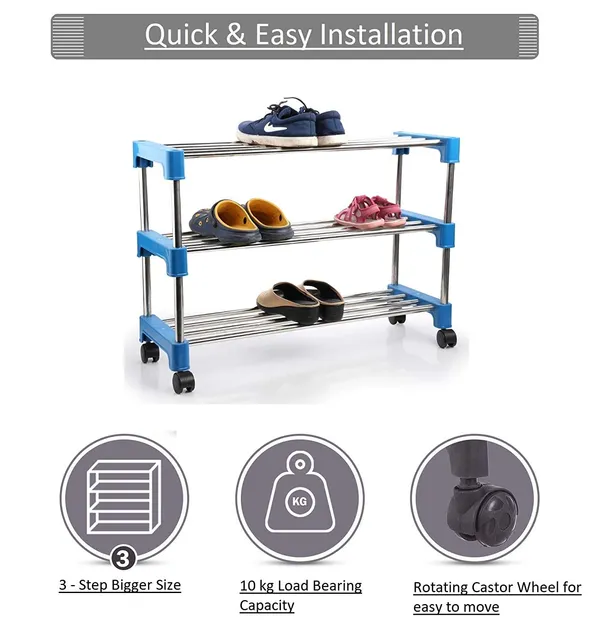 Multipurpose_Rack_|_Shoe_Rack_|_Multiutility_Stand_|_Cloth_Stand_|_with_4_Rotating_Castor_Wheels,_Stainless_Steel