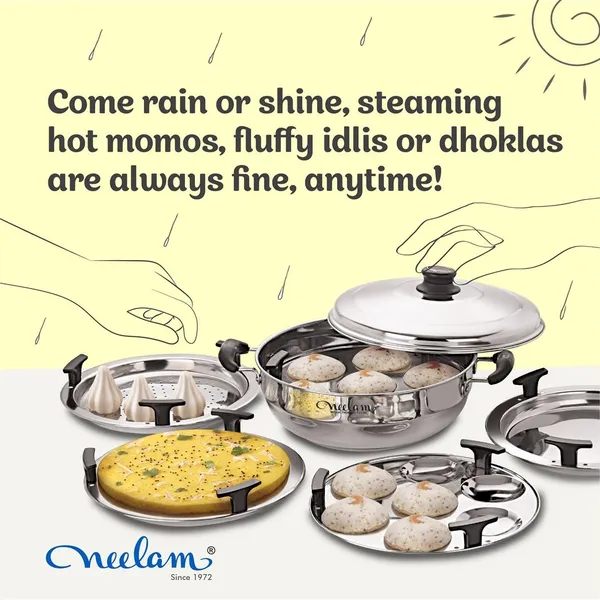Multi_Purpose_Kadai_Induction_Bottom_7_Pcs_Set_Idli,_Dhokla,_Steamer_With_Free_Mini_Idli_Plate,_3500_ml,_Big,_Stainless_Steel