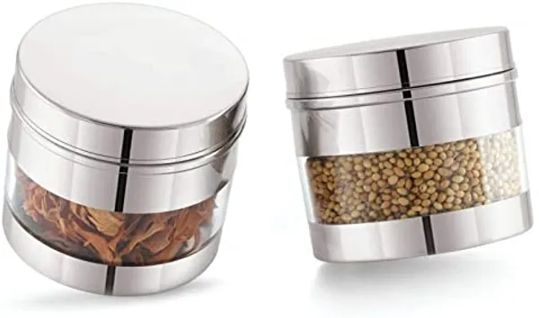 Serene_Transparent_/_See_Through_Container_Jar,_Set_Of_2,_400_ml_each,_Glossy_Finish,_Stainless_Steel