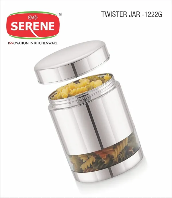 Serene_Transparent_/_See_Through_Container_Jar_Steel_Kitchen_Canister_Airtight_Food_Storage_Jars_With_Lid_Cereal_Container_Organizer_Set_Of_2,_1200_ml_each,_Stainless_Steel