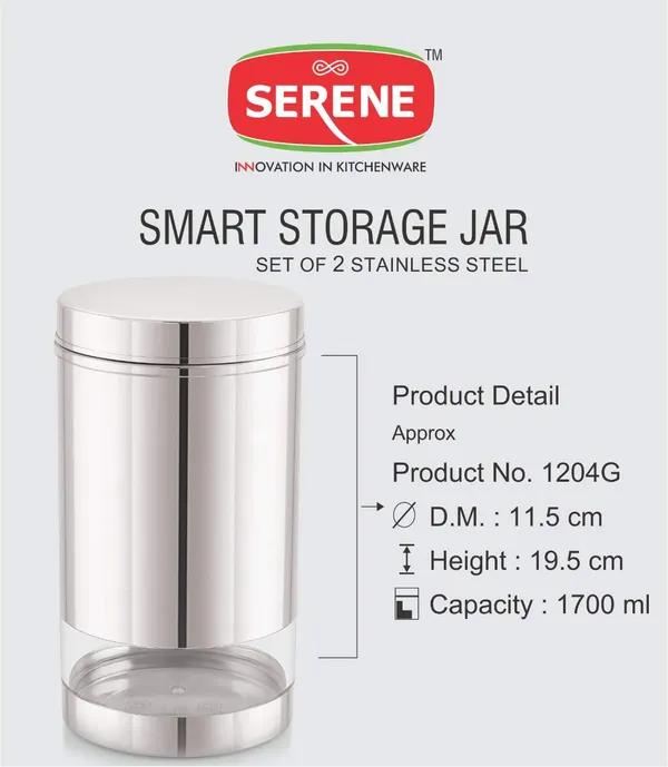 Serene_Transparent_/_See_Through_Container_Jar,_Set_Of_2,_1700_ml_each,_Glossy_Finish,_Smart_Stainless_Steel