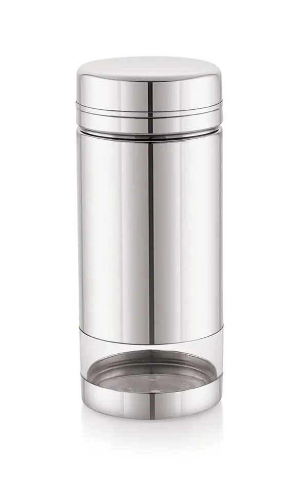 Serene_Transparent_/_See_Through_Container_Jar_Steel_Kitchen_Canister_Airtight_Food_Storage_Jars_With_Lid_Cereal_Container_Organizer_Set_Of_1,_1000_ml,_Stainless_Steel