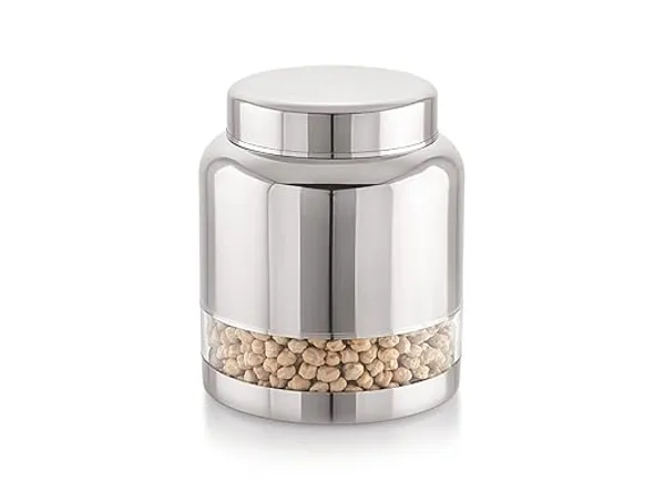 Serene_Transparent_/_See_Through_Container_Jar_Steel_Kitchen_Canister_Airtight_Food_Storage_Jars_With_Lid_Cereal_Container_Organizer_Set_Of_1,_2000_ml,_Stainless_Steel
