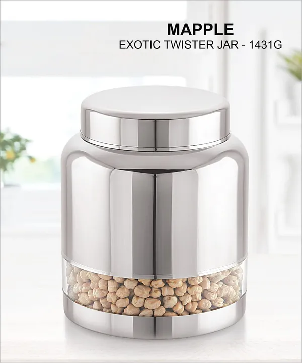Serene_Transparent_/_See_Through_Container_Jar_Steel_Kitchen_Canister_Airtight_Food_Storage_Jars_With_Lid_Cereal_Container_Organizer_Set_Of_1,_2000_ml,_Stainless_Steel