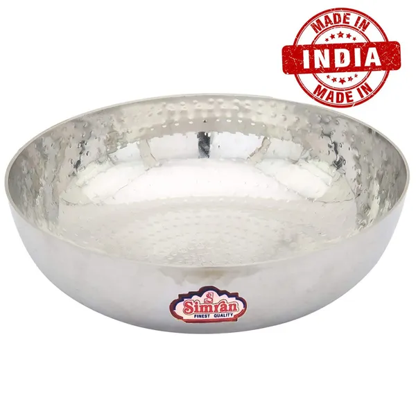 Hammered_Kadai_/_Tasla_Stainless_Steel,_Heavy_Guage_|_Mathar_Kadai_/_Tasla_Without_Handle_(Available_in_4_sizes)