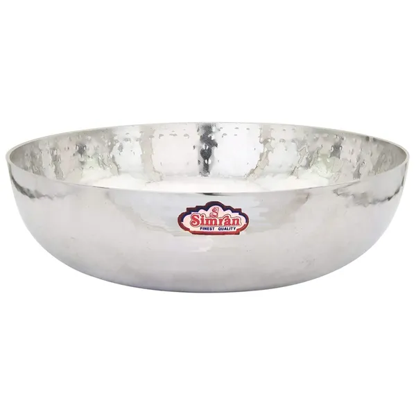 Hammered_Kadai_/_Tasla_Stainless_Steel,_Heavy_Guage_|_Mathar_Kadai_/_Tasla_Without_Handle_(Available_in_4_sizes)