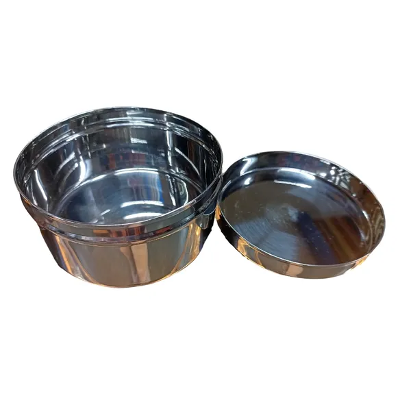 Simran_Stainless_Steel_Plain_Cover_Puri_Dabba/Storage_Container,_Mirror_Finish,_Set_of_3