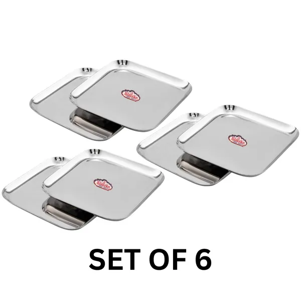 Simran_Stainless_Steel_Square_Dinner_Plates_|_Steel_Plates_for_Lunch_|_Bhojan_Thali_|_High_Grade_Steel_Plates_Set_of_6_|_Mirror_Finish,_BPA_Free_Square_Plates__No.4