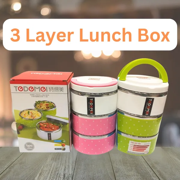 TEDEMEI_3_Layer_Lunch_Box_Handheld_Tiffin_Leak_Proof_Insulated_Thermal_Container_for_School_Office_use_-_Multi_Color_-_[Premium_Edition]_(Stainless_Steel)