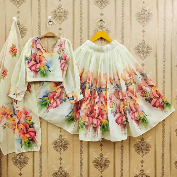 Yellow_Georgette_Silk_Ruffle_Sleeve_Top_and_Printed_Lehenga_Choli_Set