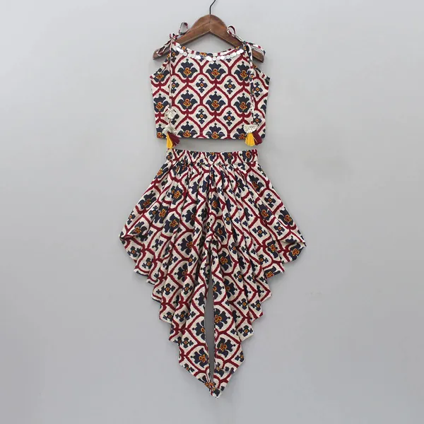 Maroon_Cotton_Blend_All_Over_Print_Top_and_Dhoti_Set