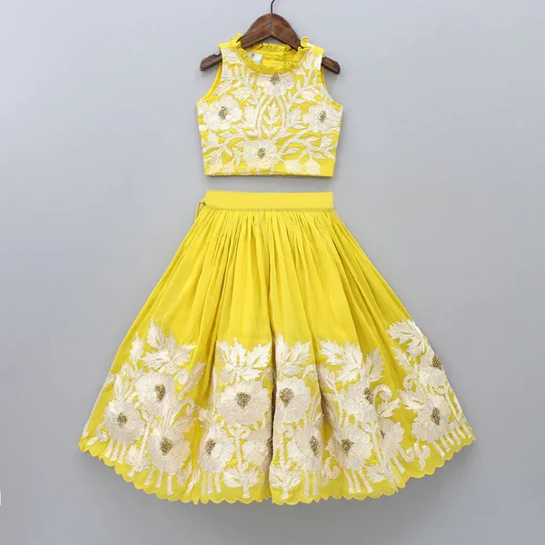 Yellow_Cotton_Embroidered_Ethnic_Wear_Lehenga_Choli_For_Girls