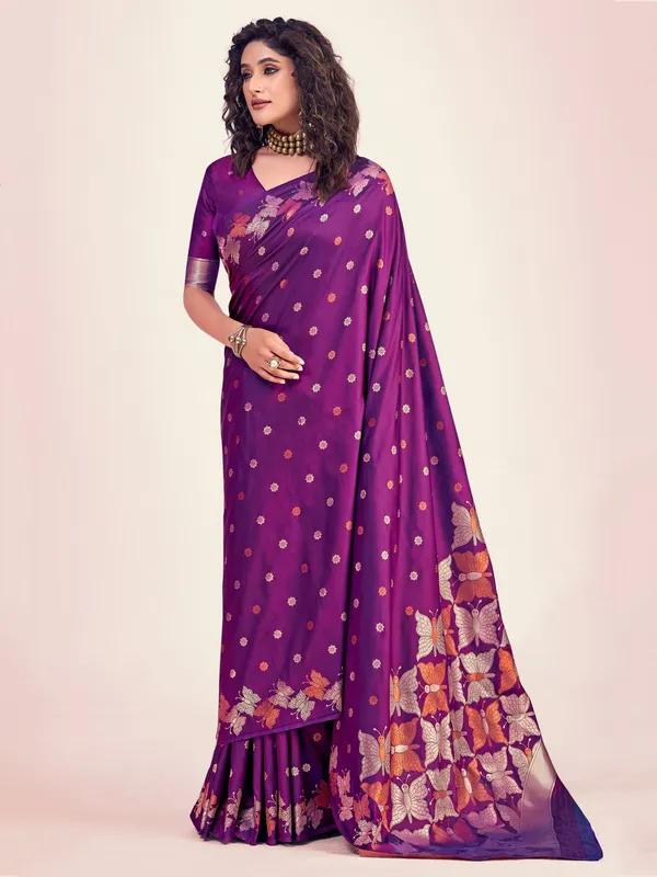 Wine_Banarasi_Silk_Traditional_Wear_Saree