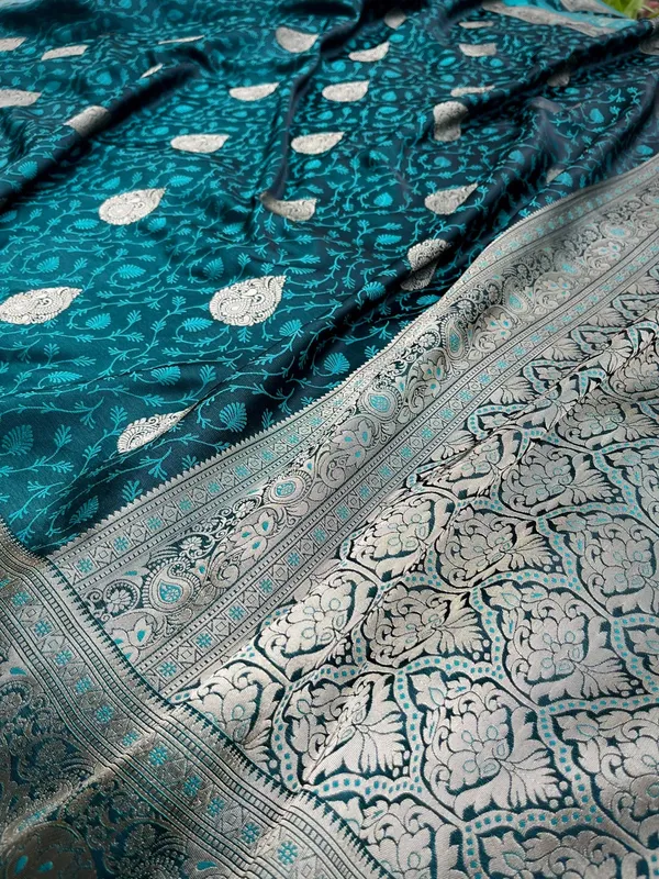 Teal_Blue_Banarasi_Silk_Traditional_Wear_Saree