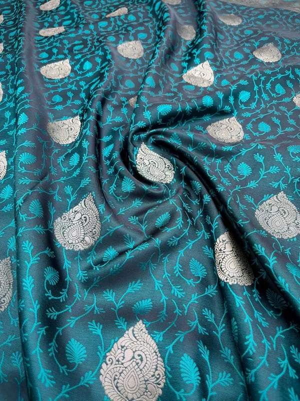 Teal_Blue_Banarasi_Silk_Traditional_Wear_Saree