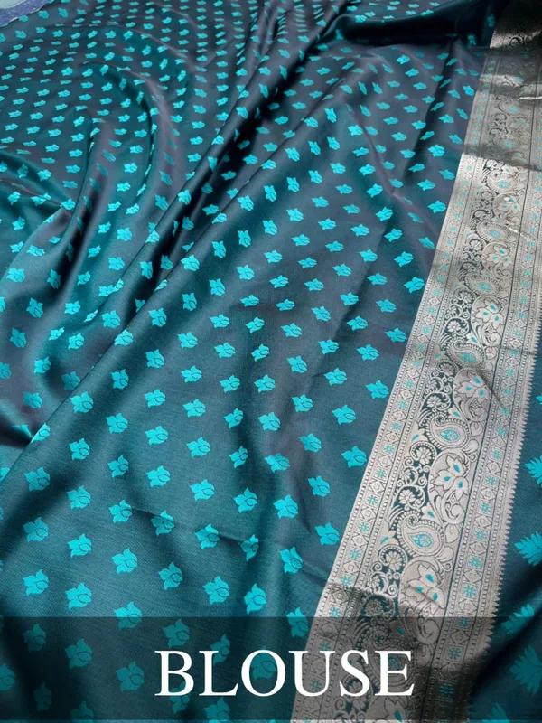 Teal_Blue_Banarasi_Silk_Traditional_Wear_Saree