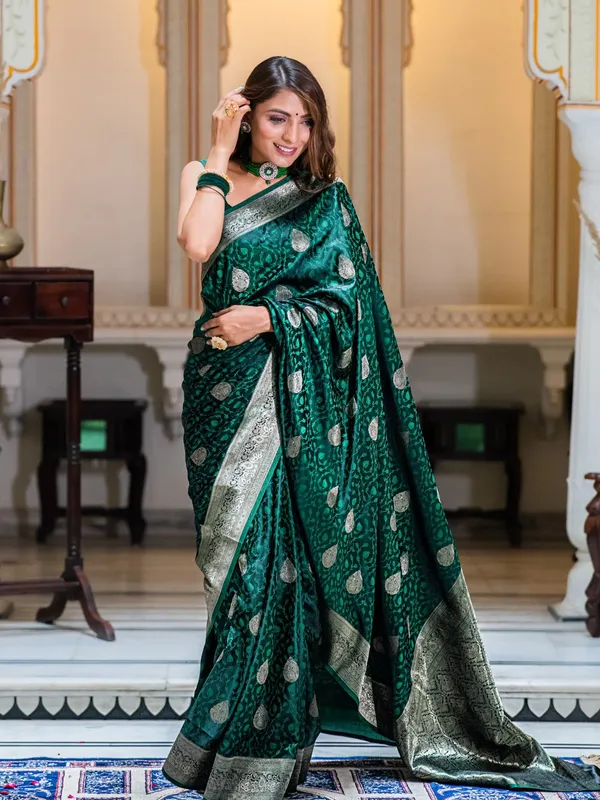 Teal_Green_Banarasi_Silk_Traditional_Wear_Saree