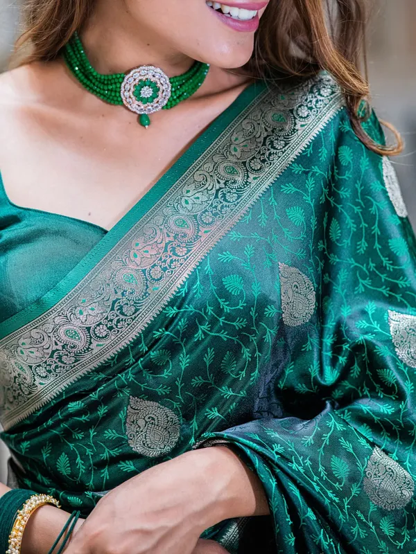 Teal_Green_Banarasi_Silk_Traditional_Wear_Saree