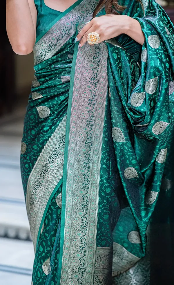 Teal_Green_Banarasi_Silk_Traditional_Wear_Saree