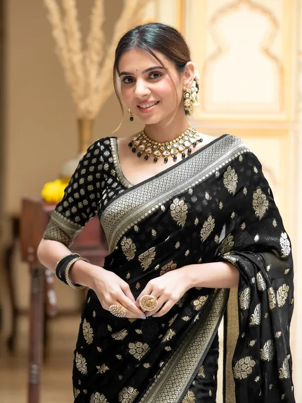 Black_Banarasi_Silk_Traditional_Wear_Saree