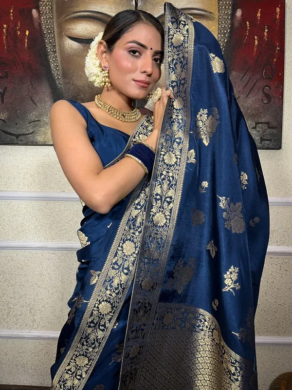 Blue_Banarasi_Silk_Traditional_Wear_Saree