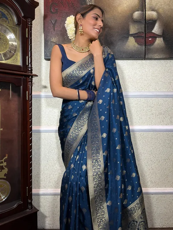 Blue_Banarasi_Silk_Traditional_Wear_Saree