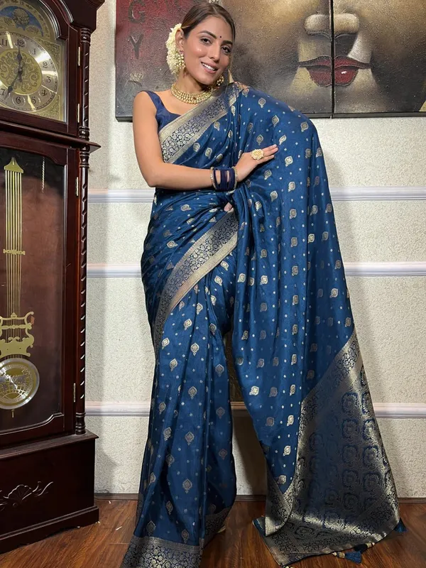 Blue_Banarasi_Silk_Traditional_Wear_Saree