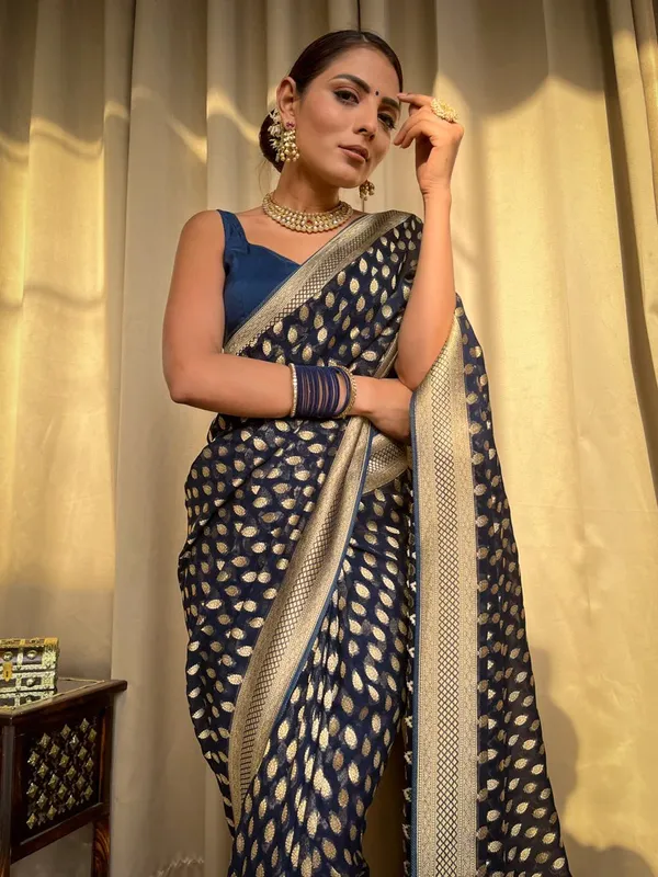 Blue_Banarasi_Silk_Traditional_Wear_Saree