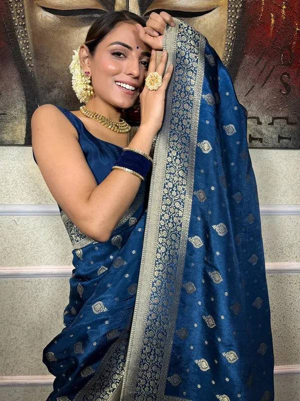 Blue_Banarasi_Silk_Traditional_Wear_Saree