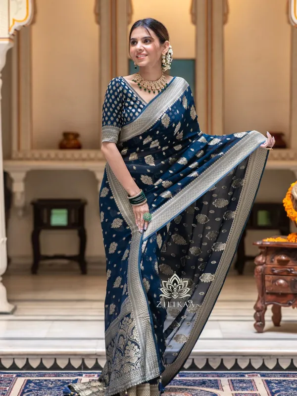 Blue_Banarasi_Silk_Traditional_Wear_Saree