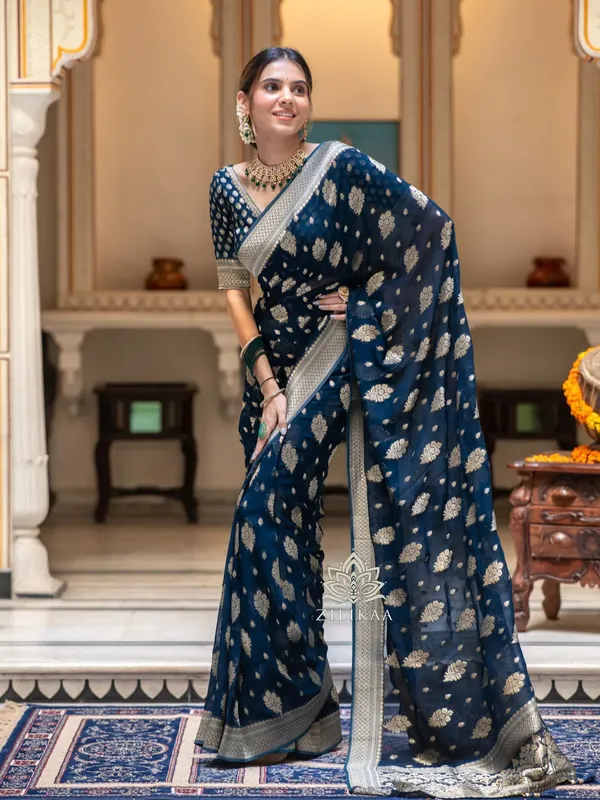 Blue_Banarasi_Silk_Traditional_Wear_Saree