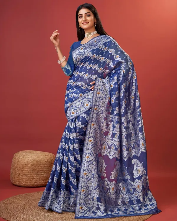 Blue_Banarasi_Silk_Traditional_Wear_Saree