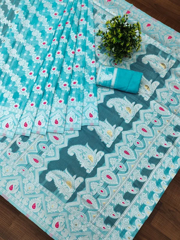 Light_Blue_Banarasi_Silk_Traditional_Wear_Saree