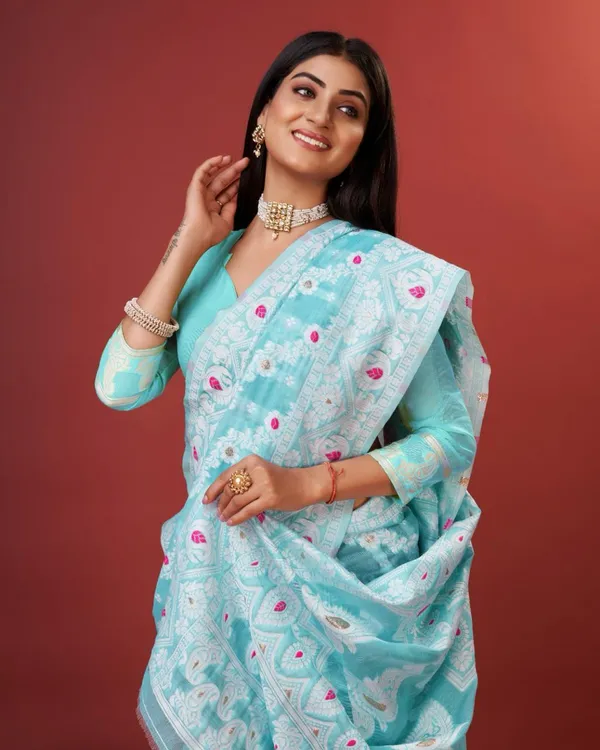 Light_Blue_Banarasi_Silk_Traditional_Wear_Saree