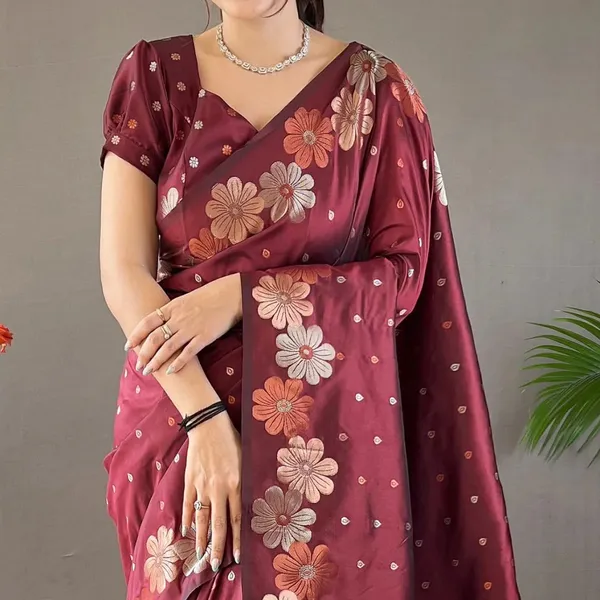Maroon_Banarasi_Silk_Traditional_Wear_Saree