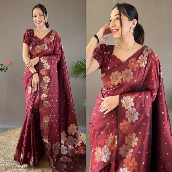 Maroon_Banarasi_Silk_Traditional_Wear_Saree