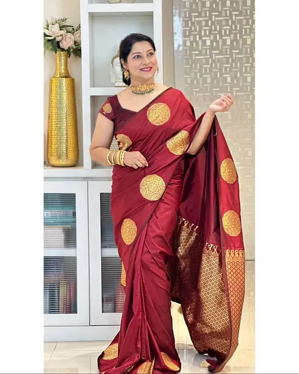 Maroon_Banarasi_Silk_Traditional_Wear_Saree