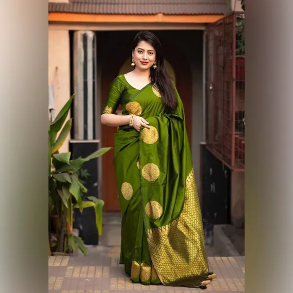 Olive_Banarasi_Silk_Traditional_Wear_Saree