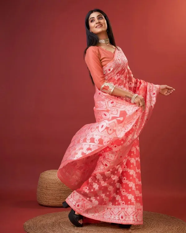 Orange_Banarasi_Silk_Traditional_Wear_Saree