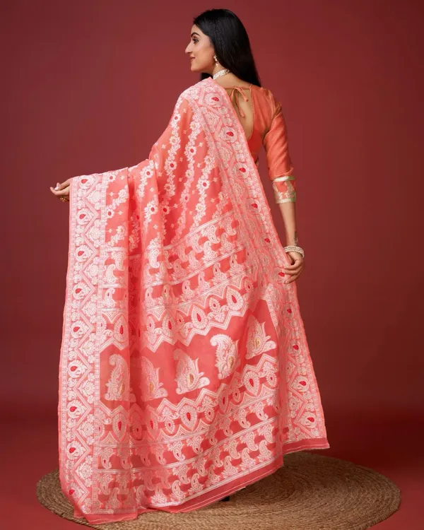 Orange_Banarasi_Silk_Traditional_Wear_Saree